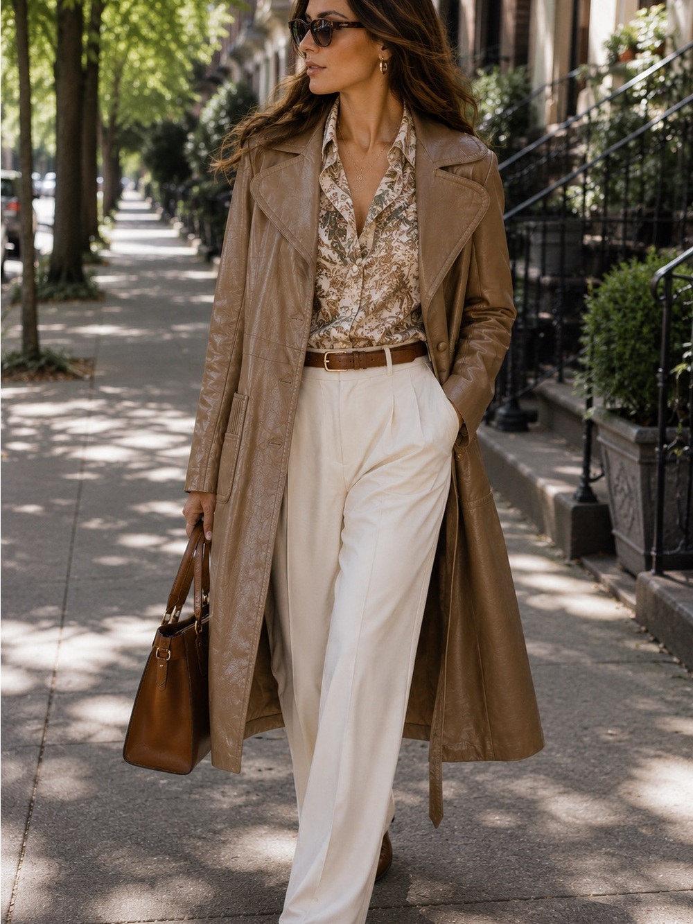 Vintage Sterling Leather Garment Ltd. Genuine Leather Long Trench Coat